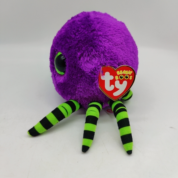 TY Beanie Boos - CRAWLY the Purple Halloween Spider Plush - Picture 2 of 6